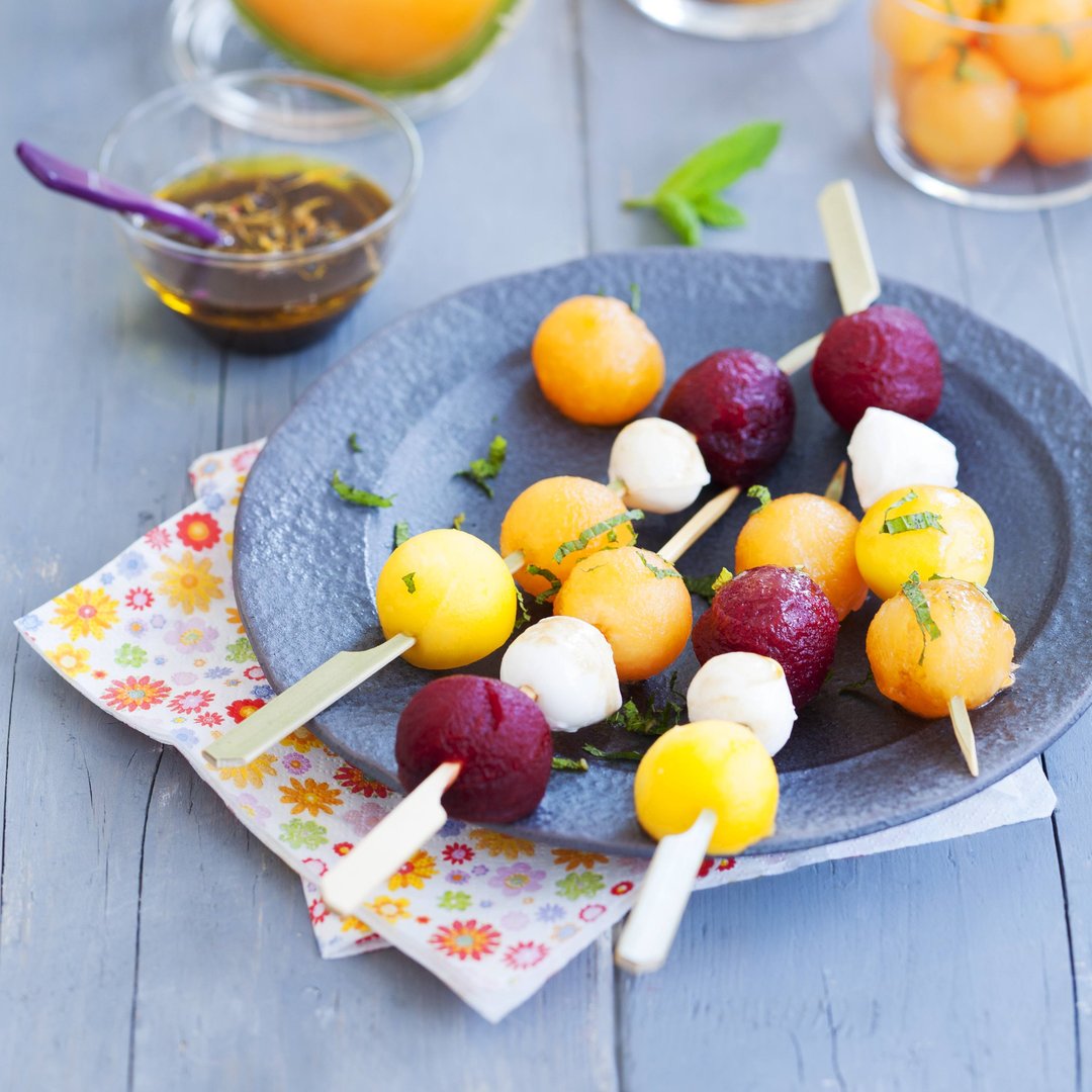 Brochette de billes de melon. AnneHélène