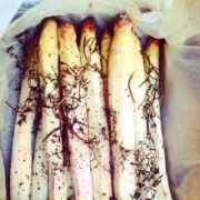 asperges blanches cuites en papillote