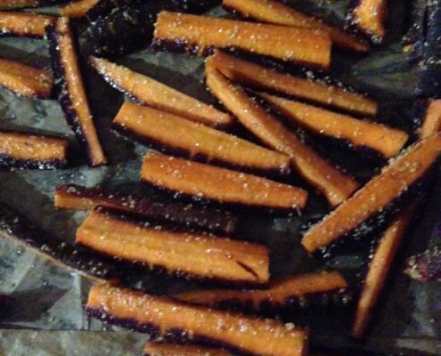 frites de carottes cuites au four