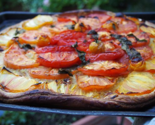 tarte croustillante à la tomate