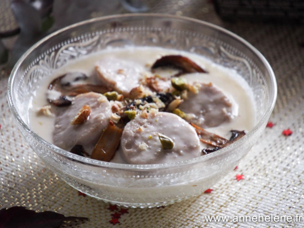 boudin blanc au foie gras, en cassolette. C'est trop bon