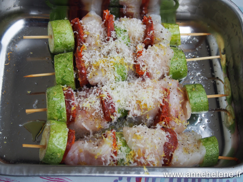 Brochette De Lotte Parmesan Et Zestes De Citron