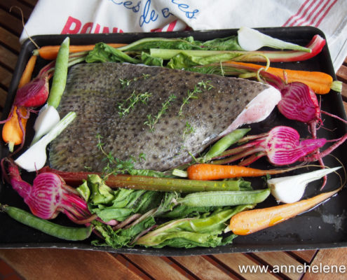 recette de raie four et ses légumes