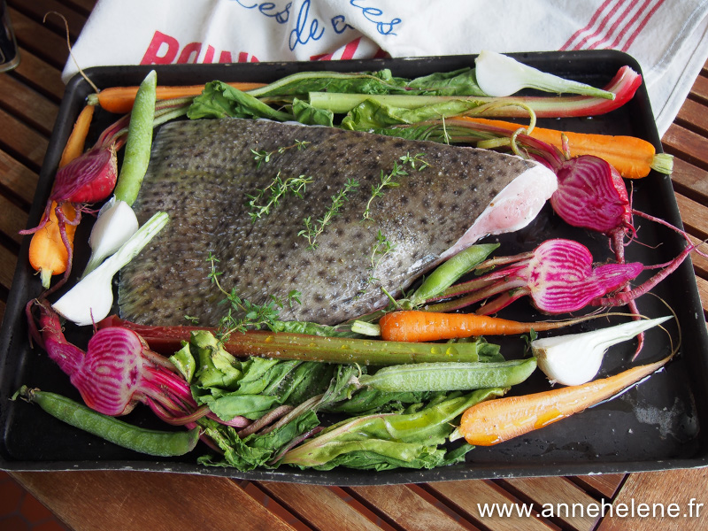 recette de raie four et ses légumes