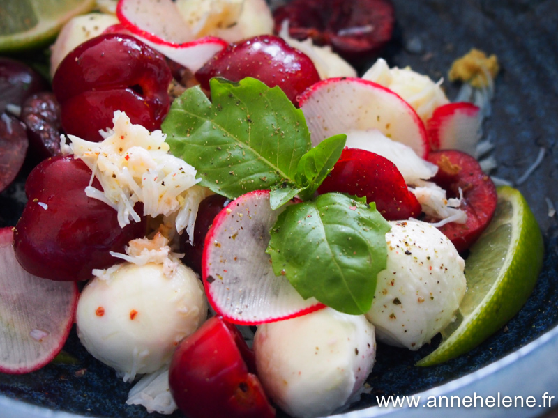 salade de crabe - billes de mozzarella