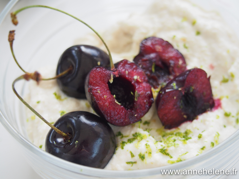 Mousse de tofu cerises