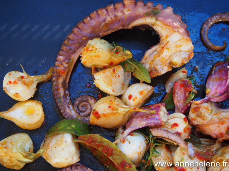 plancha de poulpe