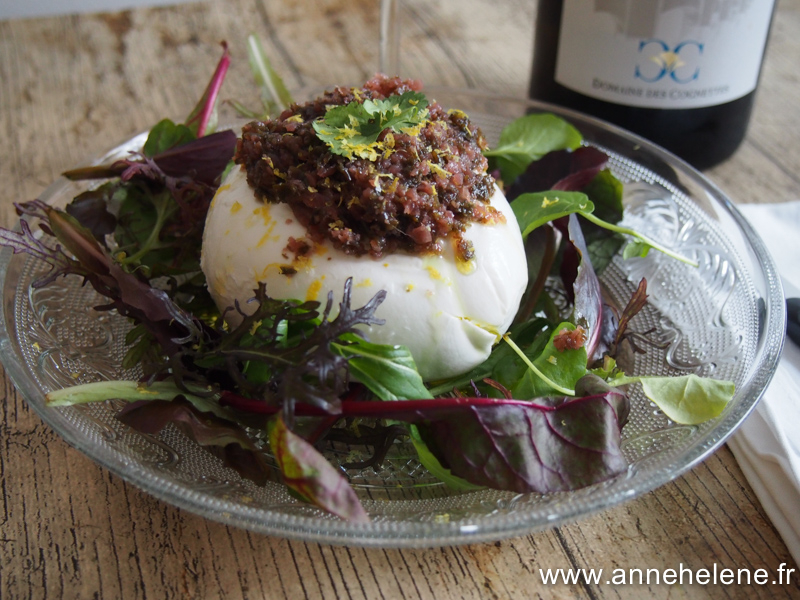 mozarella et tartare d'algues