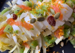 salade d'endives aux graines et saumon fumé