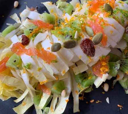 salade d'endives aux graines et saumon fumé