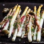 recette asperges et rhubarbes cuisinées au four