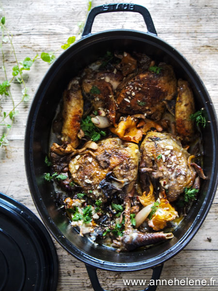 Pintade Aux Champignons Cuisson Douce En Cocotte Anne Hélène