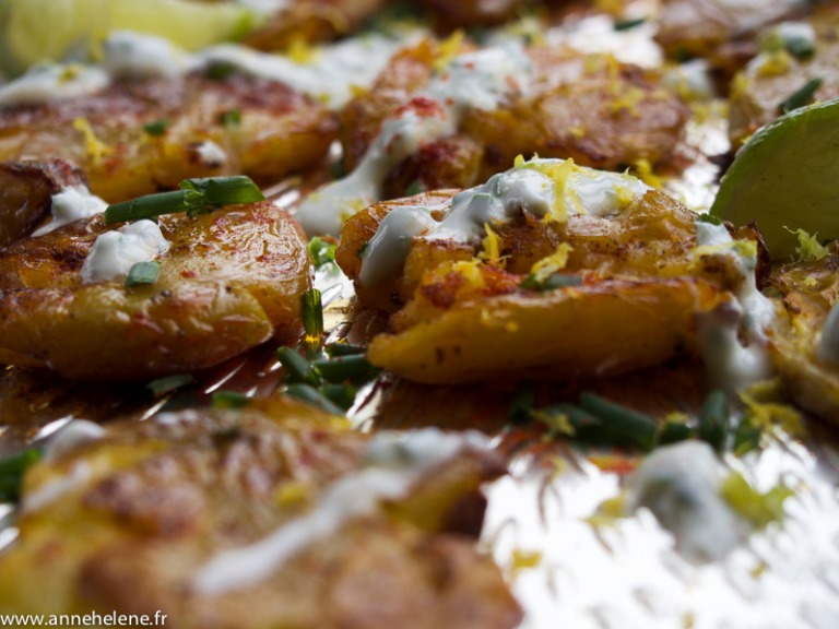 Pommes de terre écrasées cuites au four